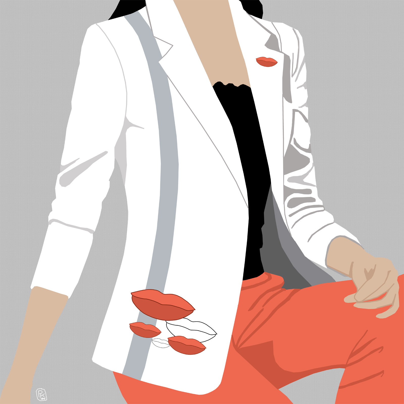 Blazer-lippenmotiefkopie